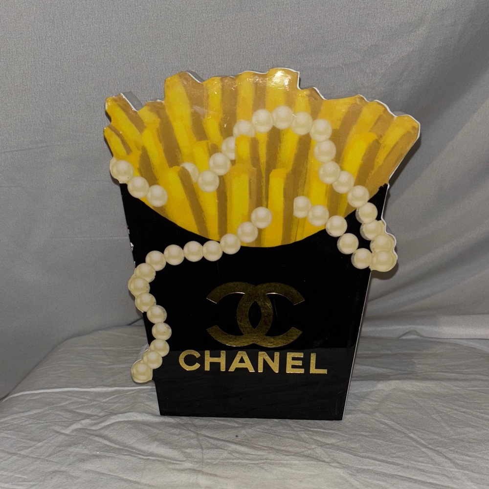French fry Box with Pearls decor display piece bookend